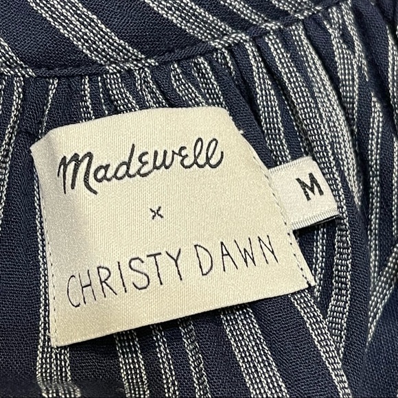 Madewell x Christy Dawn Bonnie Striped Mini Dress Size M Blue - Picture 12 of 14